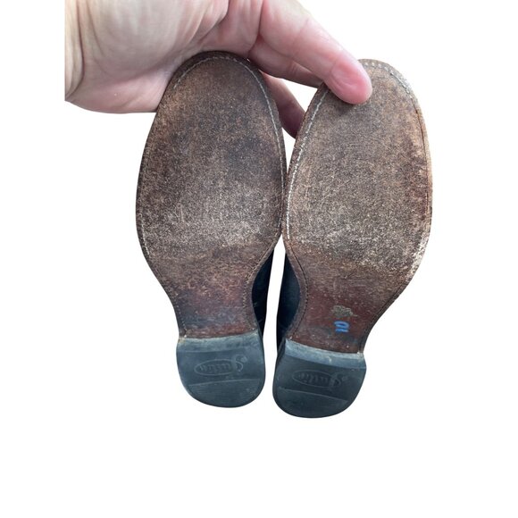 Justin Boots Mens Black Leather Mid Calf Western Boots Sz 7.5D SKU 9583 - Picture 4 of 16